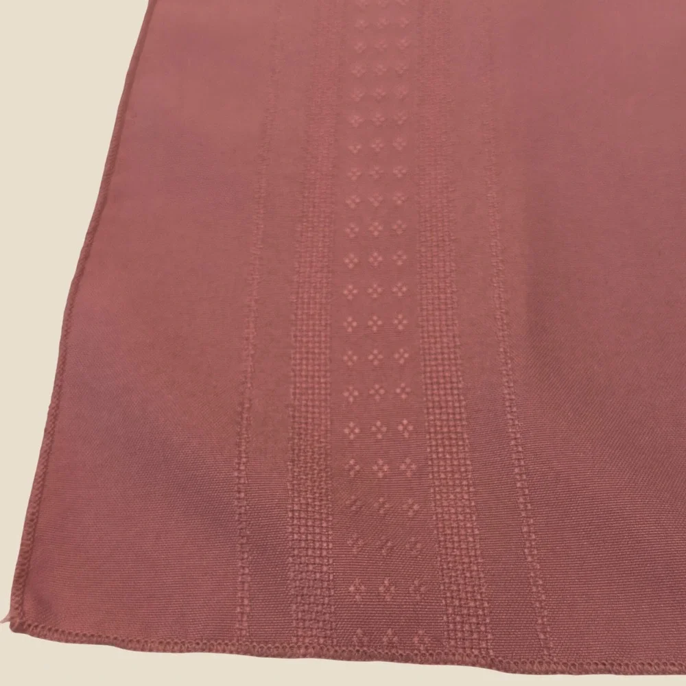 Vintage Tablecloth Jacquard Woven 60x100 Mauve Pink Formal Cottagecore Grandma